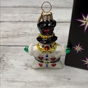 Christopher Radko “Hearts for you gem” star snowman Christmas ornament